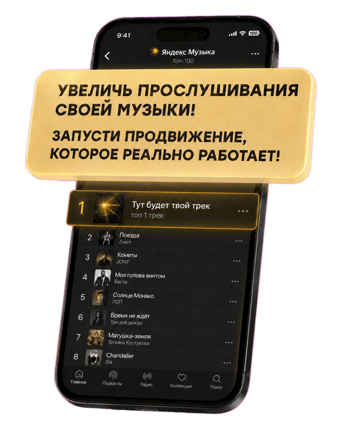 Продвижение музыки в Топ-100 Яндекс Музыки